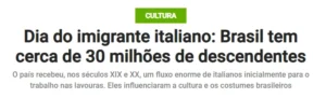 Noticia: dia do imigrante italiano