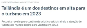 Noticia - Tailandia, destino em alta